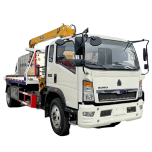 Wrecker truck with a crane